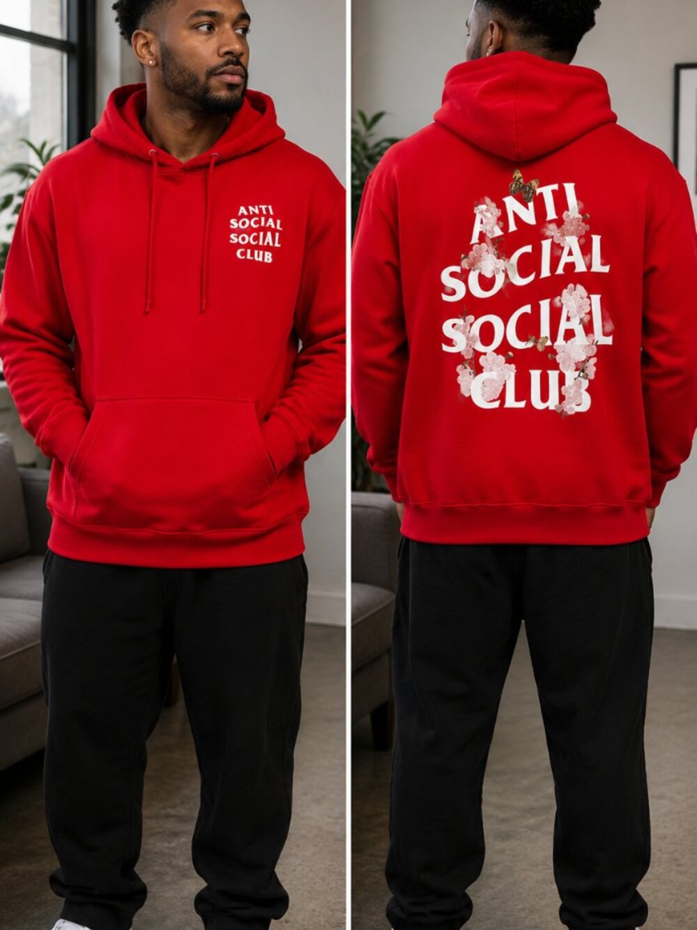 Mens Red Graphic hoodie
